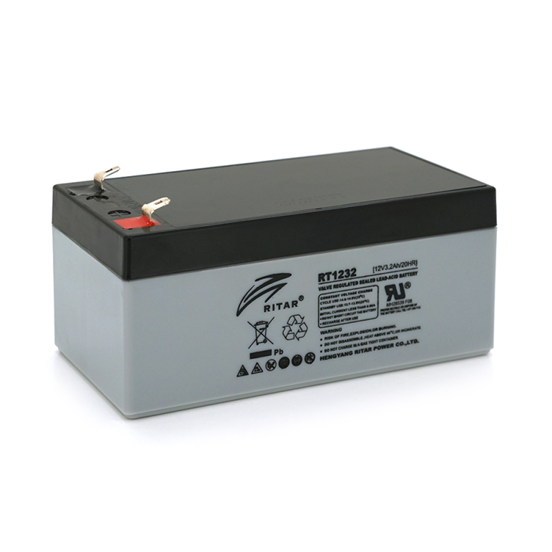 Акумуляторна батарея AGM RITAR RT1232, Gray/Black Case, 12V 3.2Ah Q10