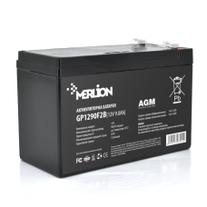 Акумуляторна батарея MERLION AGM GP1290F2B 12 V 9 Ah Black Q10/480