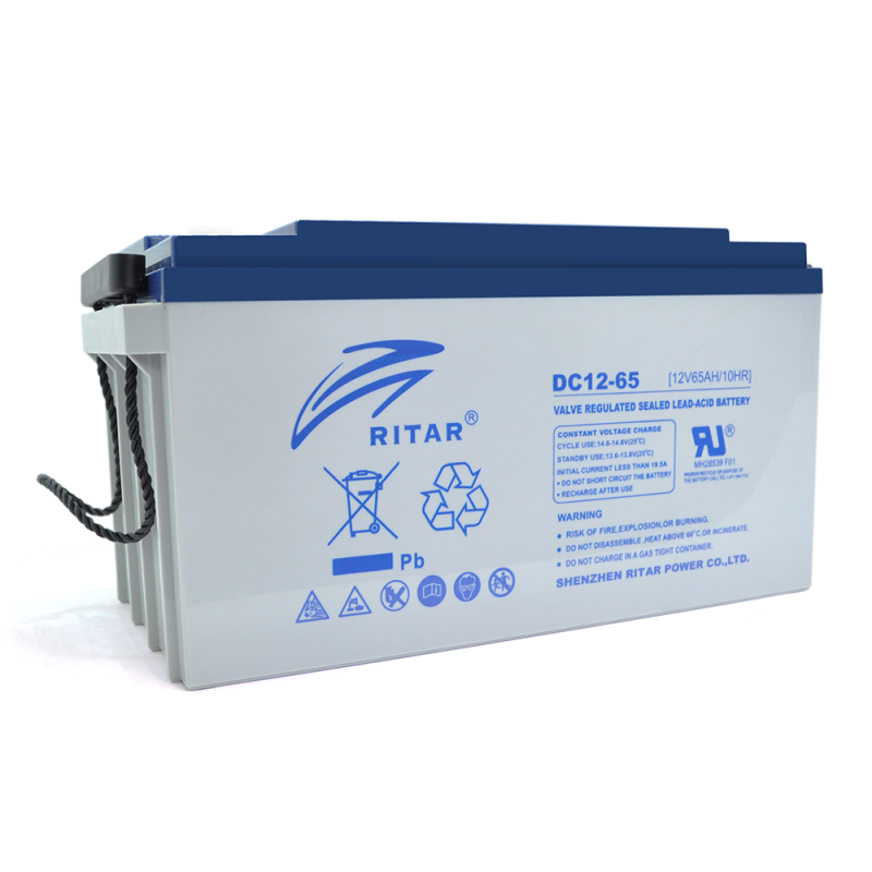 Акумуляторна батарея AGM RITAR DC12-65, Gray Case, 12V 65Ah Q1