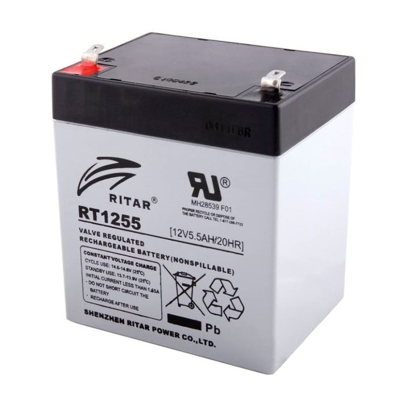 Акумуляторна батарея AGM RITAR RT1255, Gray Case, 12V 5.5Ah Q10