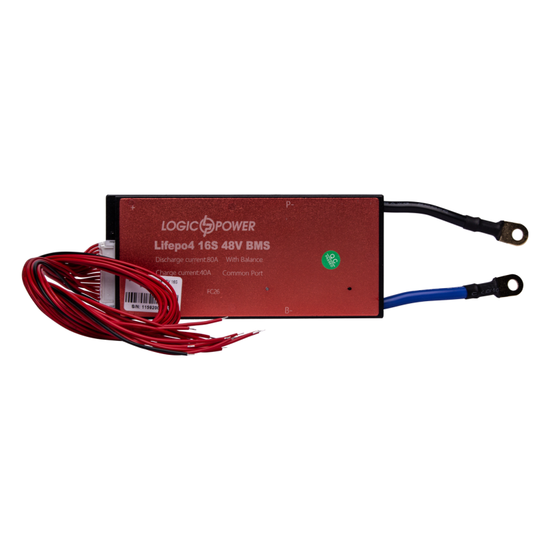 BMS плата LiFePO4 48V 16S Dis 80A Ch 40A