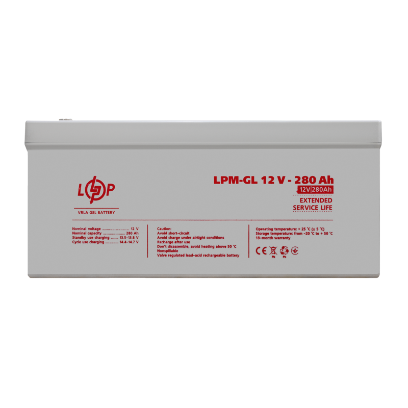Акумулятор гелевий LPM-GL 12V - 280 Ah