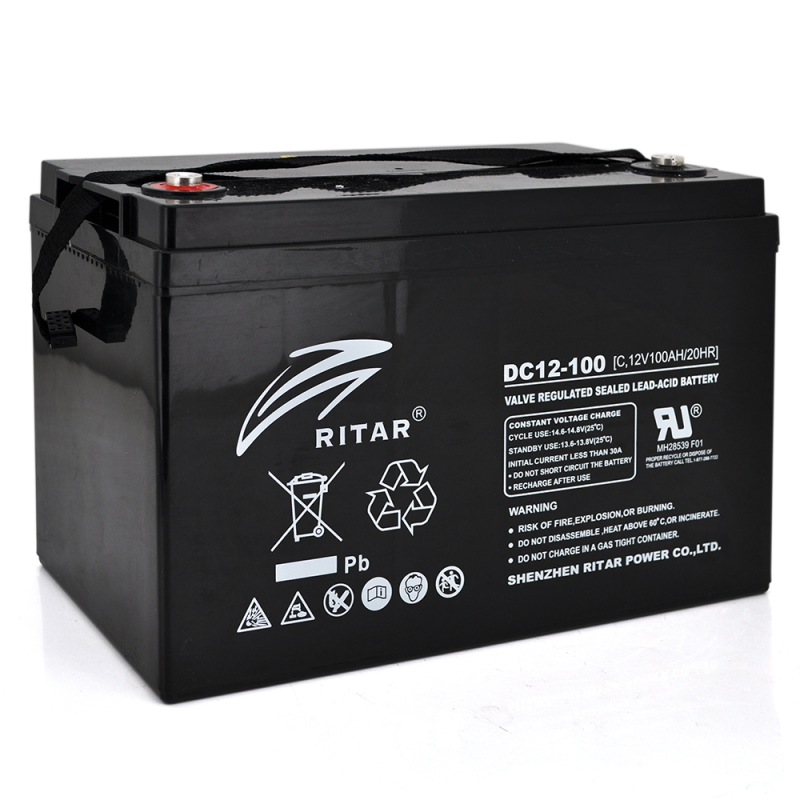 Акумуляторна батарея CARBON RITAR DC12-100C, Black Case, 12V 100.0Ah Q1