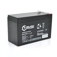 Акумуляторна батарея EUROPOWER AGM EP12-7.2F2 12 V 7,2 Ah Black Q10