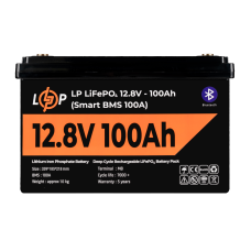 Акумулятор LP LiFePO4 12V (12,8V) - 100 Ah (1280Wh) (Smart BMS 100А) з BT пластик