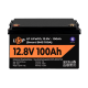 Акумулятор LP LiFePO4 12V (12,8V) - 100 Ah (1280Wh) (Smart BMS 100А) з BT пластик