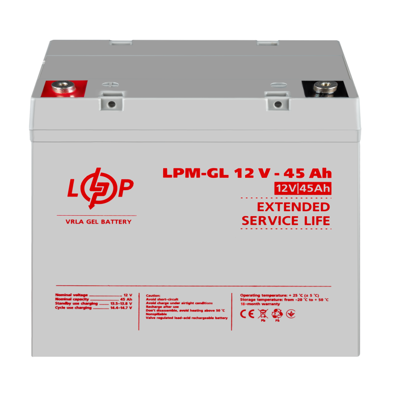Акумулятор гелевий LPM-GL 12V - 45 Ah