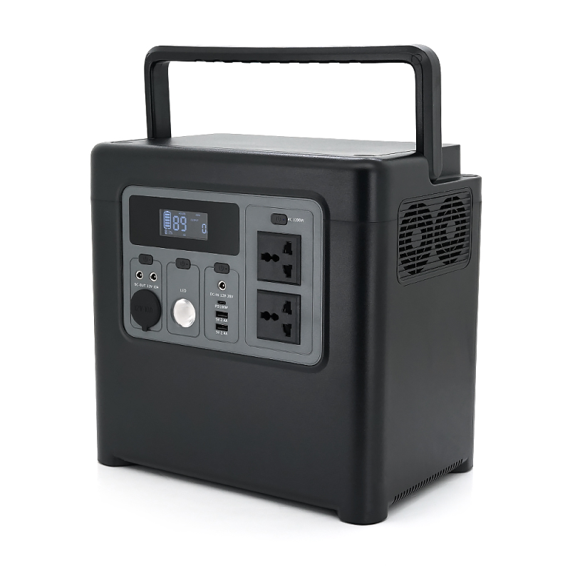 Портативна зарядна станція XO-PSA-1200W потужністю 1200W, (1229Wh/ 384000mAh), Output: 2AC+2USB+ 1Type-C+1DC +1*Cigarette Lighter Female, Black