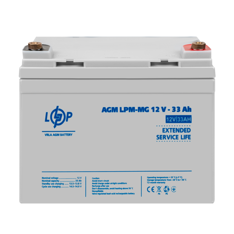 Акумулятор мультигелевий LPM-MG 12V - 33 Ah + справа