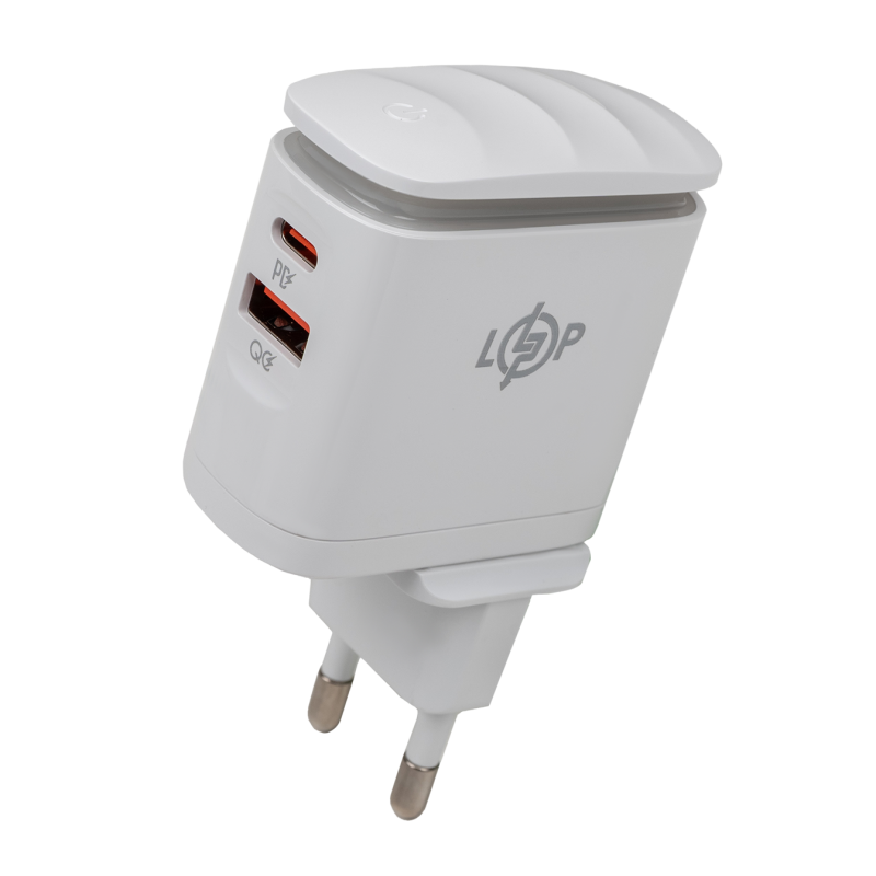Зарядка для телефона LogicPower 25W (Type-C+USB) QC3.0 PD + кабель (Type-C to Type-C) 25WCH