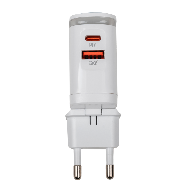 Зарядка для телефона LogicPower 25W (Type-C+USB) QC3.0 PD + кабель (Type-C to Type-C) 25WCH