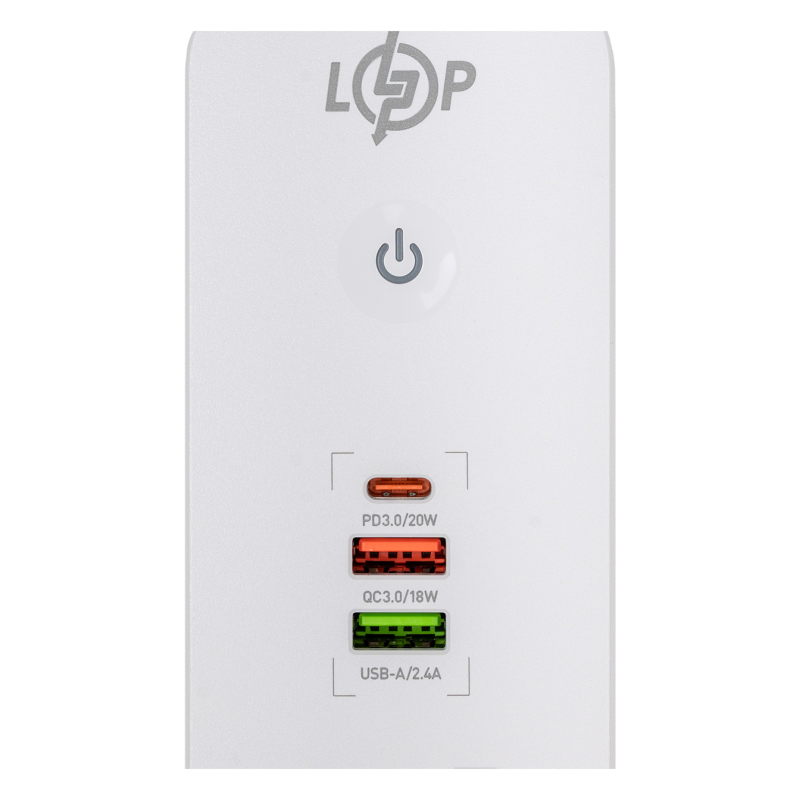 Мережевий фільтр (подовжувач) LogicPower (5x220V-2500W, 1xUSB-38W/PD/QC3.0, 1xType-C 20W, 1xUSB 18W)