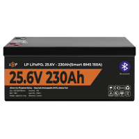 Акумулятор LP LiFePO4 25,6V - 230 Ah (5888Wh) (Smart BMS 150А) з BT пластик