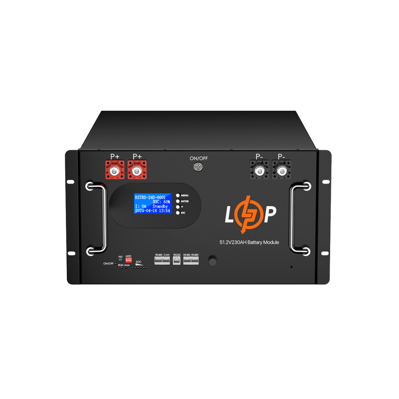Акумулятор LP LiFePO4 51,2V - 230 Ah (11776Wh) (Smart BMS 200A) с LCD RM AB RS485/CAN