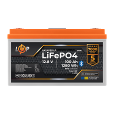 Акумулятор LP LiFePO4 12,8V - 100 Ah (1280Wh) (BMS 100A/50А) пластик LCD Smart BT