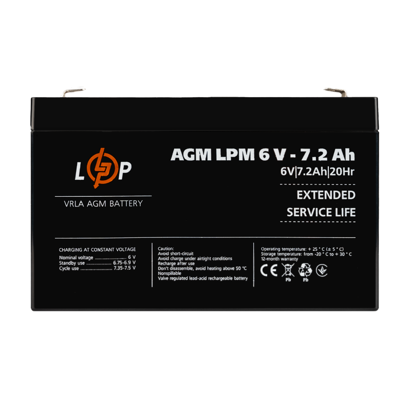 Акумулятор AGM LPM 6V - 7.2 Ah
