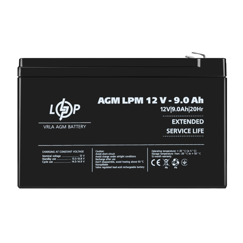 Акумулятор AGM LPM 12V - 9 Ah