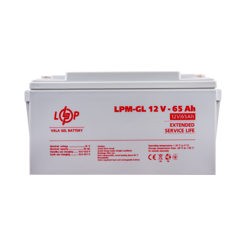 Акумулятор гелевий LPM-GL 12V - 65 Ah