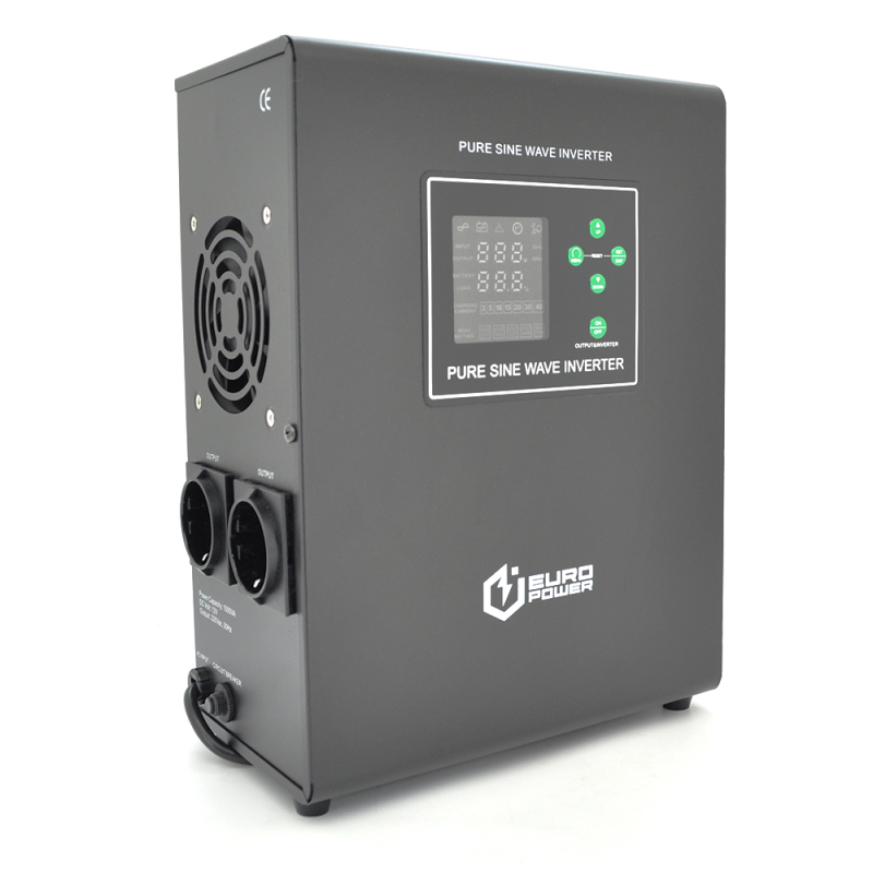 ДБЖ з правильною синусоїдою Europower EPWM-MPS-1000/12 (700 Вт) 5/10/15/20А, під зовнішню АКБ 12В (AGM/GEL/LFP), кріплення на стіну, Q1 (380*350*225)