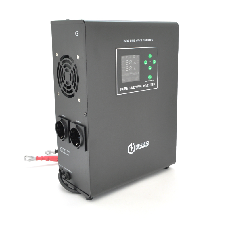 ДБЖ з правильною синусоїдою Europower EPWM-MPS-2500/24 (1800 Вт) 5/10/15/20/30А, під зовнішню АКБ 24В (AGM/GEL/LFP), кріплення на стіну. Q1 (390*245*275)