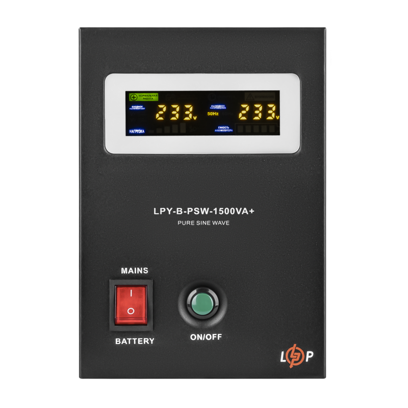 ДБЖ з правильною синусоїдою 24V LPY-B-PSW-1500VA+(1050Вт) 10A/15A