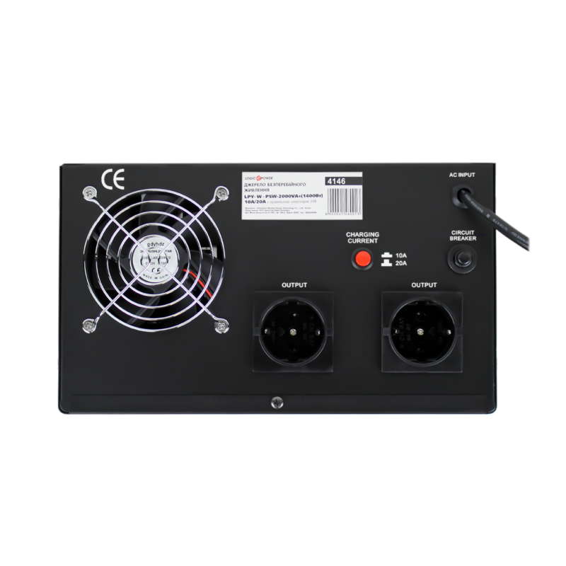 ДБЖ з правильною синусоїдою 24V LPY-W-PSW-2000VA+ (1400Вт)10A/20A