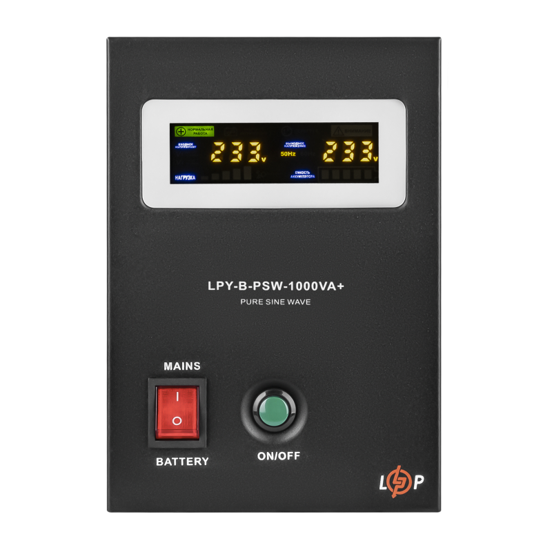 ДБЖ з правильною синусоїдою 12V LPY-B-PSW-1000VA+(700Вт) 10A/20A