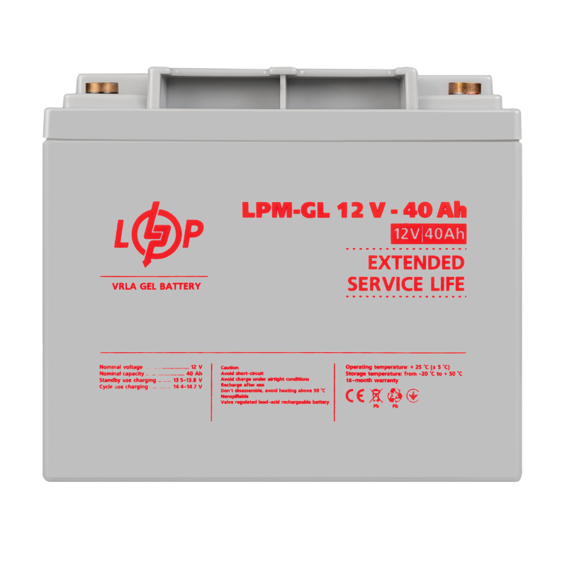 Акумулятор гелевий LPM-GL 12V - 40 Ah