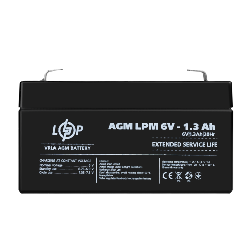 Акумулятор AGM LPM 6V - 1.3 Ah
