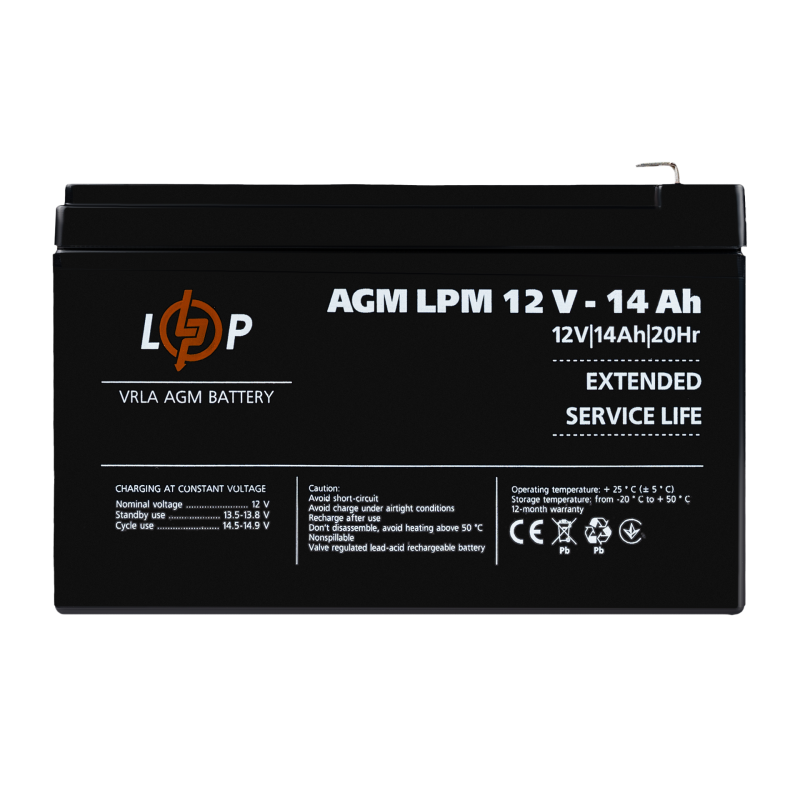 Акумулятор AGM LPM 12V - 14 Ah
