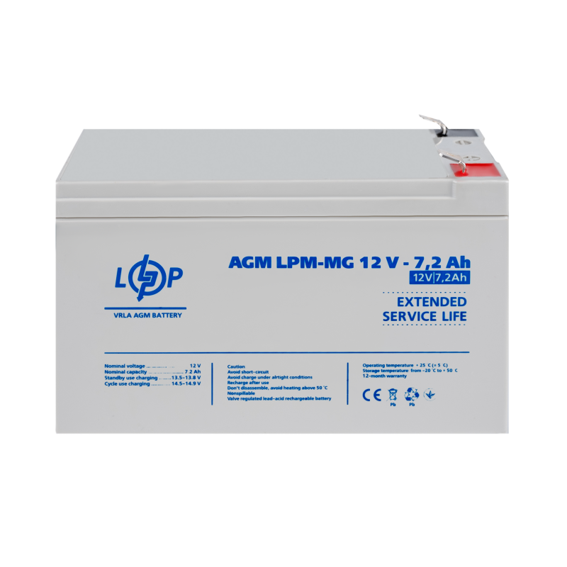 Акумулятор мультигелевий LPM-MG 12V - 7.2 Ah