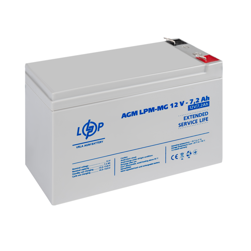 Акумулятор мультигелевий LPM-MG 12V - 7.2 Ah