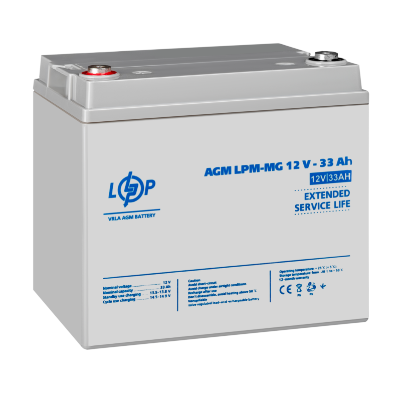 Акумулятор мультигелевий LPM-MG 12V - 33 Ah