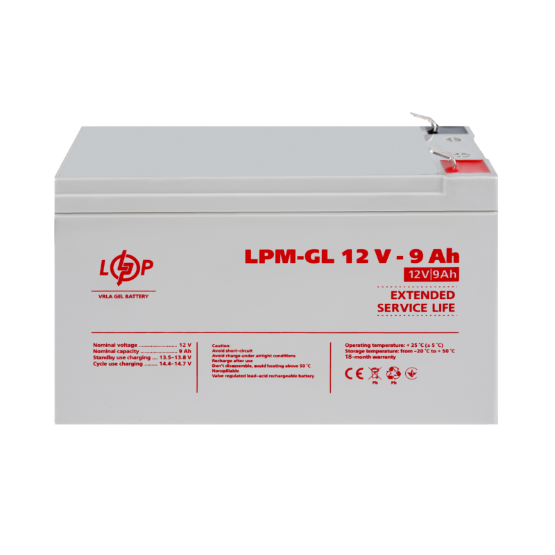Акумулятор гелевий LPM-GL 12V - 9 Ah