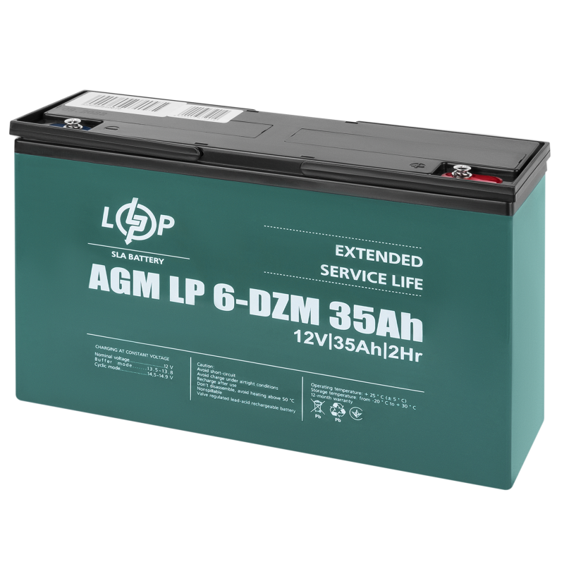 Тяговий свинцево-кислотний AGM акумулятор LP 6-DZM-35 Ah