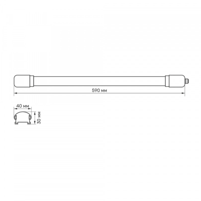 LED світильник IP65 лінійний TITANUM 18W 0.6М 6500K