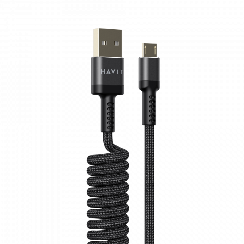Кабель спіральний Micro USB HAVIT HV-CB6250 2.4A 1.5м