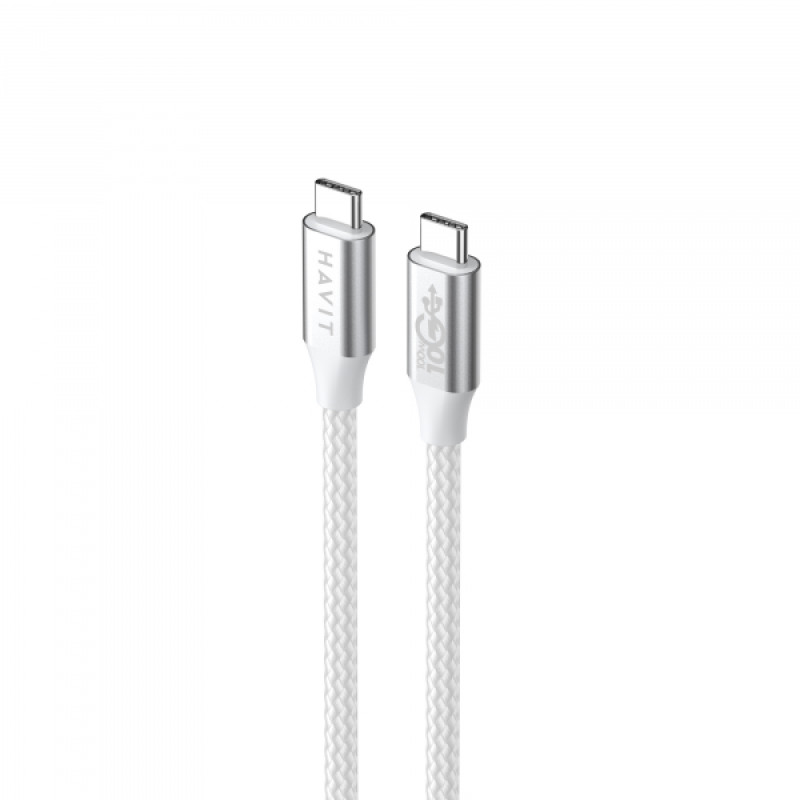 Кабель USB-C to USB-C HAVIT HV-CB6290 PD100W 5A 1м White