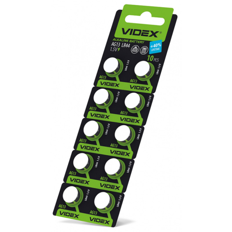 Батарейка годинникова Videx AG13/LR44 BLISTER CARD 10 шт