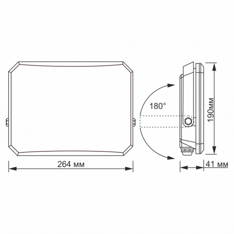 LED прожектор VIDEX F3 100W 5000K 220V Black (VLE-F3-1005B)