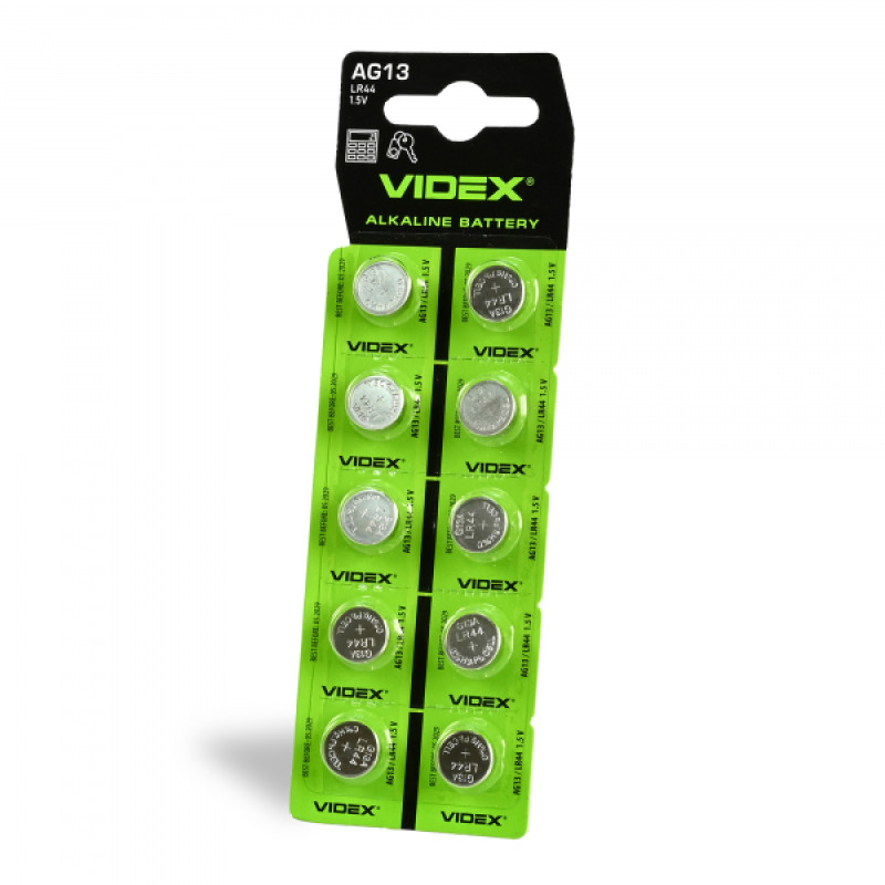 Батарейка годинникова Videx AG13/LR44 BLISTER CARD 10 шт