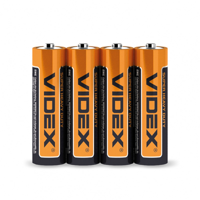 Батарейка сольова Videx R6P/AA 4шт SHRINK