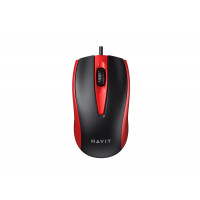 Дротова миша HAVIT HV-MS871 USB Red (1200 DPI, 3 кл)