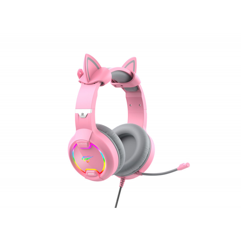 Ігрові навушники з мікрофоном HAVIT HV-H2233d Cat Pink