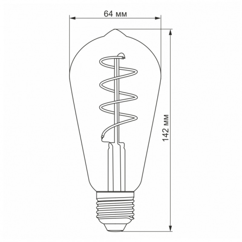 LED лампа VIDEX Filament ST64FGD 4W E27 2100K дімерна графіт