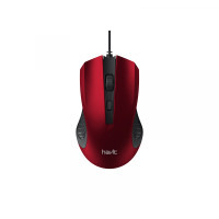 Дротова миша HAVIT HV-MS752 USB Red (1200 DPI, 4 кл)
