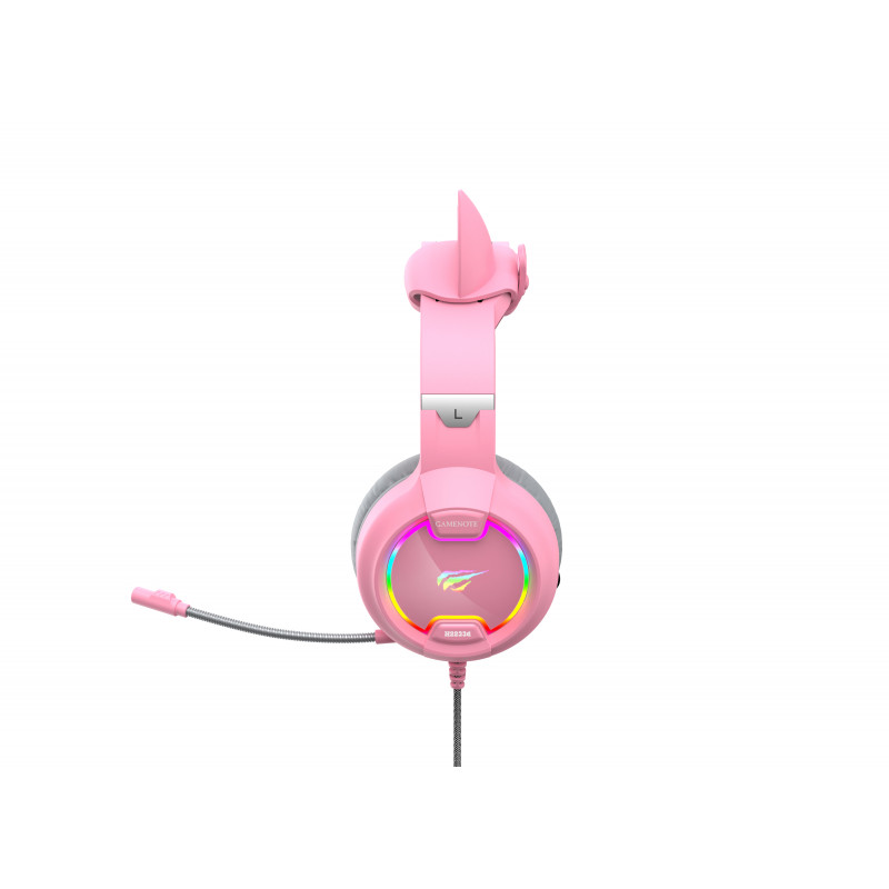 Ігрові навушники з мікрофоном HAVIT HV-H2233d Cat Pink