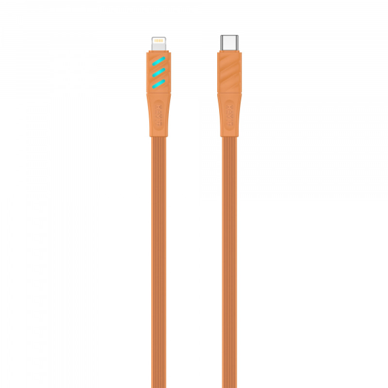Кабель USB-C - Lightning HAVIT HV-CB6255 PD27W 1м з LED індикатором Orange