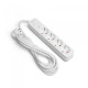 Мережевий подовжувач VIDEX ONCORD з/з 4п 3м (3x1.5мм) з кнопкою White