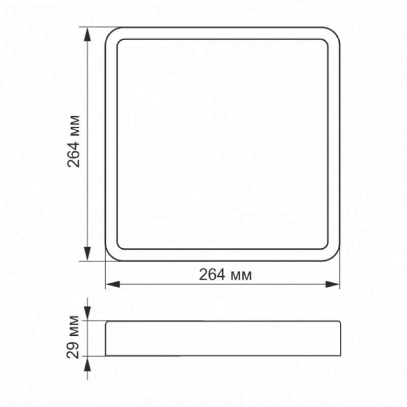 LED Світильник накладний квадрат VIDEX 24W 5000K Black
